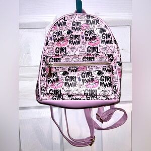 Girl Power Small Backpack with coin purse attached